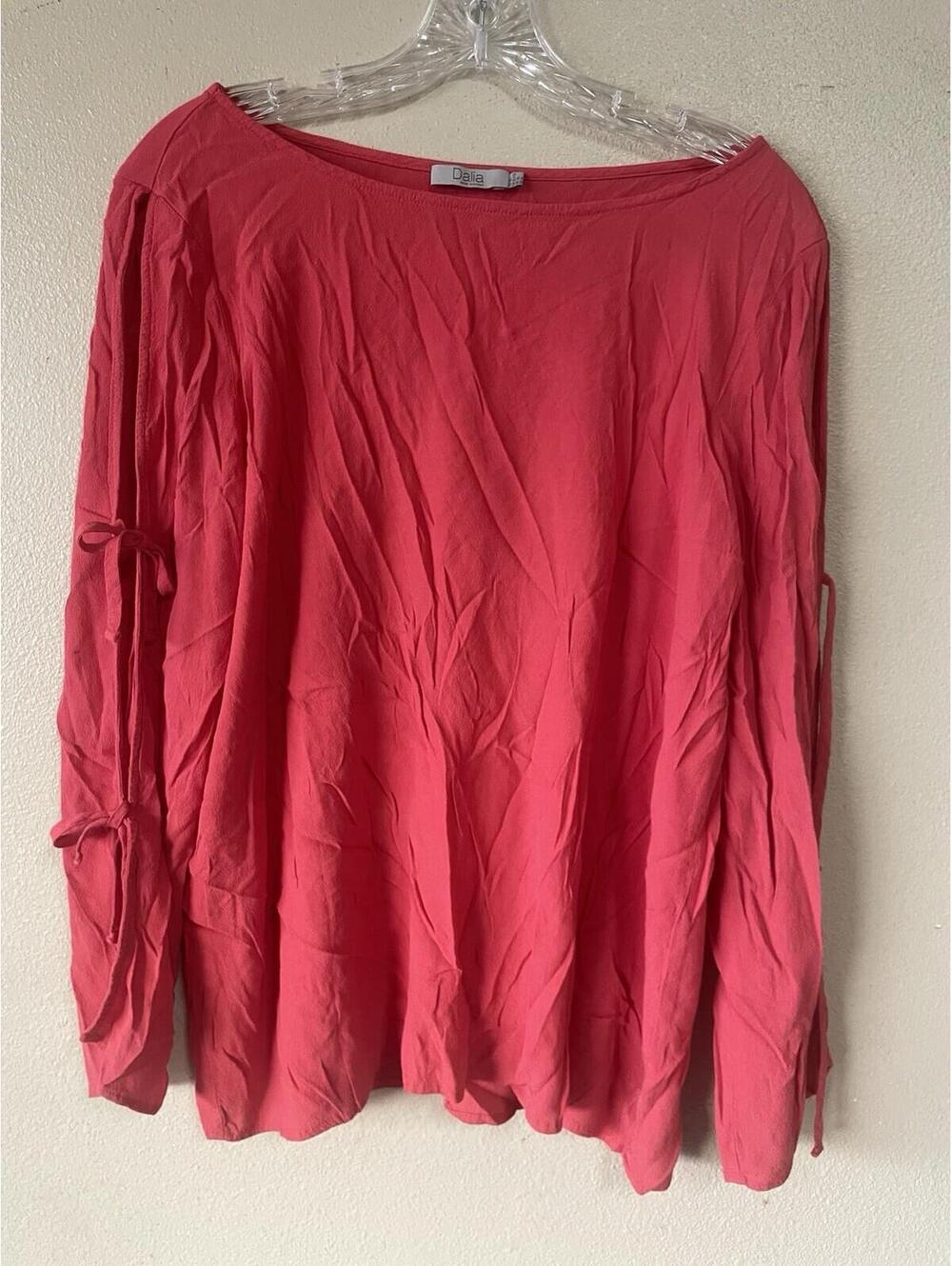 Dalia Xl Light Red Coral Cold Shoulder Long Sleeve Blouse